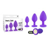 Heart Light Silicone Butt Plug Set - Purple