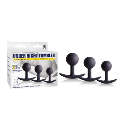 Under Night Tumbler Butt Plug Set - Black