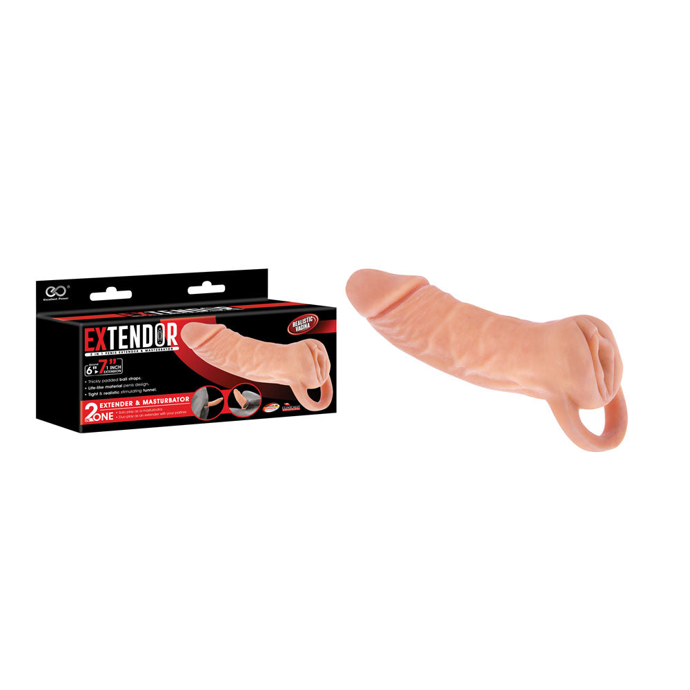 Extendor 2-in-1 Penis Extender & Masturbator - 17cm Flesh