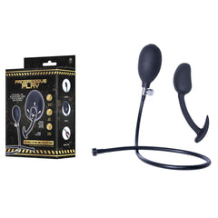 Progressive Play - Inflatable Silicone Anal Plug with Pump - Black 22.4 cm Inflatable Butt Plug