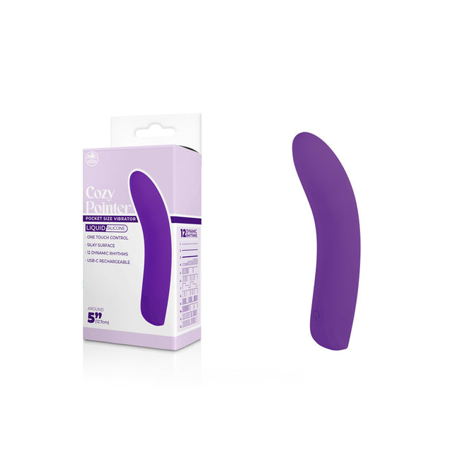 Cozy Pointer 5" Pocket Size Silicone Vibrator - Purple