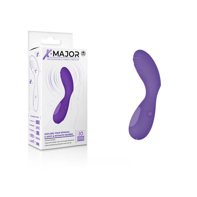 X Major G-Spot Targeting Finger Vibe - Purple