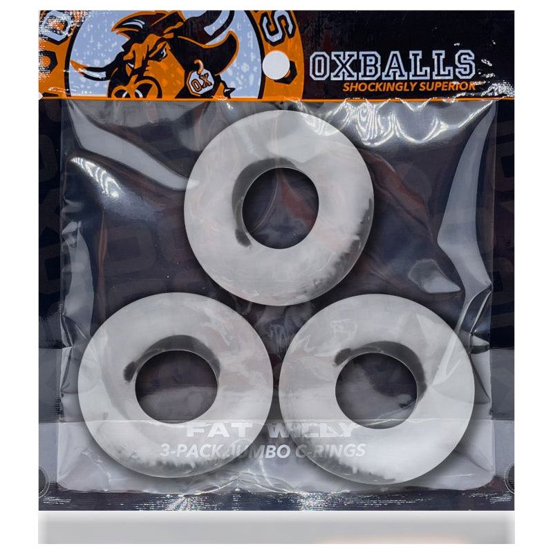 Fat Willy 3 Pc Jumbo Cockrings Clear - Shhh...
