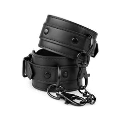 Faux Leather Ankle Cuffs Black - Shhh...