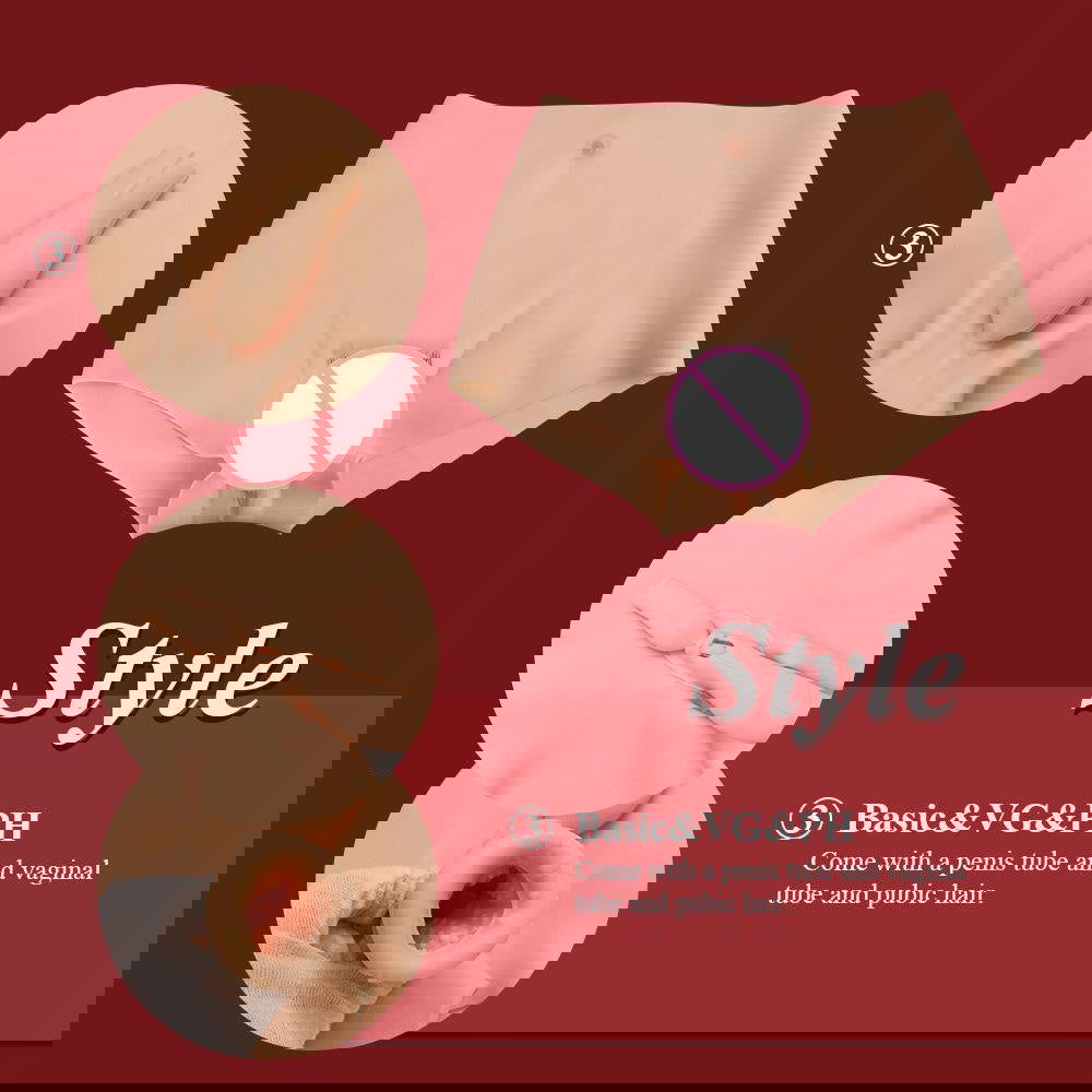 Female torso pants in silicone with penis sleeve & vaginal tract - Shhh...
