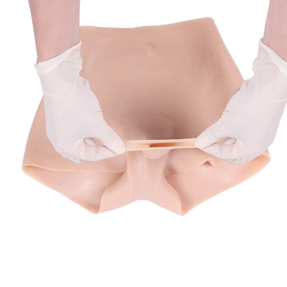 Female torso pants in silicone with penis sleeve & vaginal tract - Shhh...