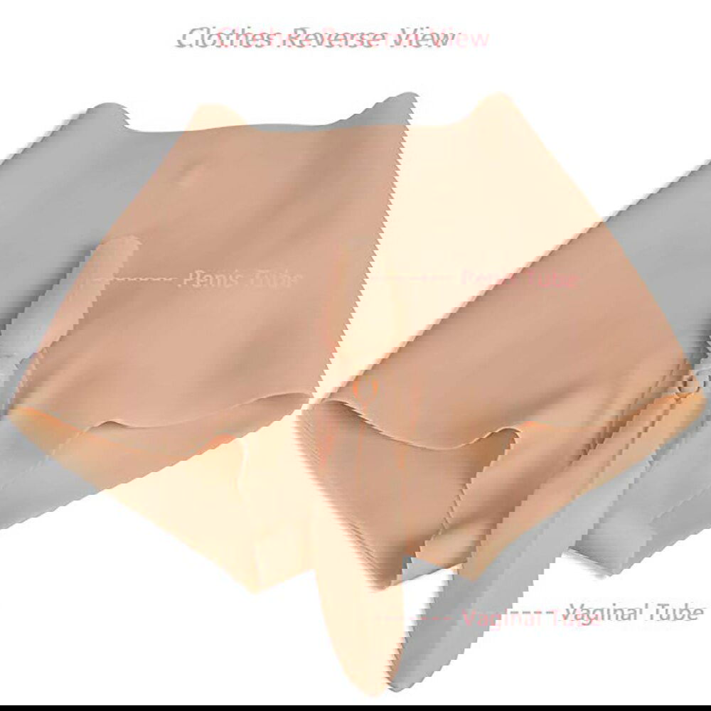 Female torso pants in silicone with penis sleeve & vaginal tract - Shhh...