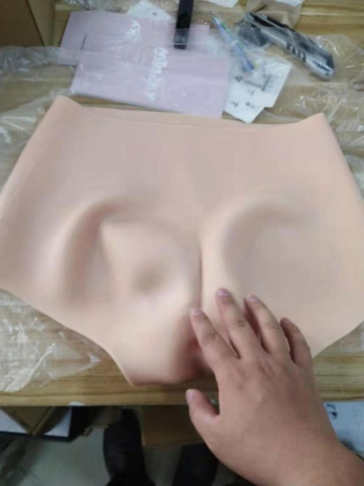 Female torso pants in silicone with penis sleeve & vaginal tract - Shhh...