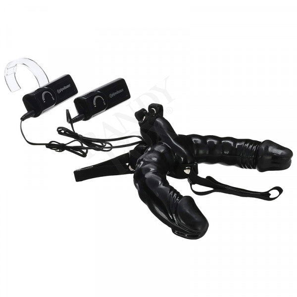 Fetish Fantasy Series - Double-Delight VIBRATING Strap-on - Shhh...