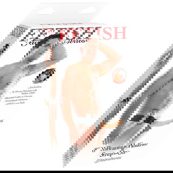Fetish Fantasy Series 8'' Vibrating Hollow Strap-On -  20 cm (8'') Vibrating Strap-On - Shhh...