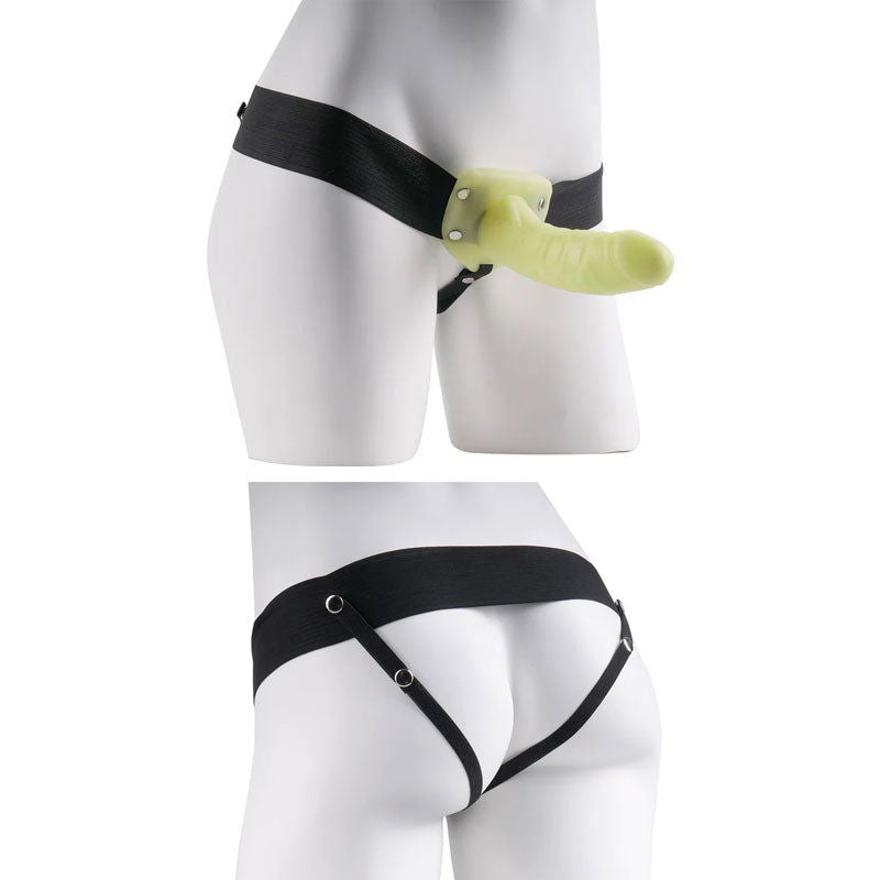 Fetish Fantasy Series For Him Or Her Hollow Strap-on - Glow in the Dark 6'' Hollow Strap-On - Shhh...