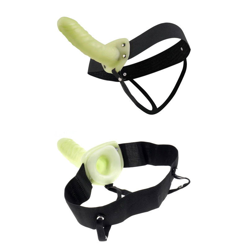 Fetish Fantasy Series For Him Or Her Hollow Strap-on - Glow in the Dark 6'' Hollow Strap-On - Shhh...