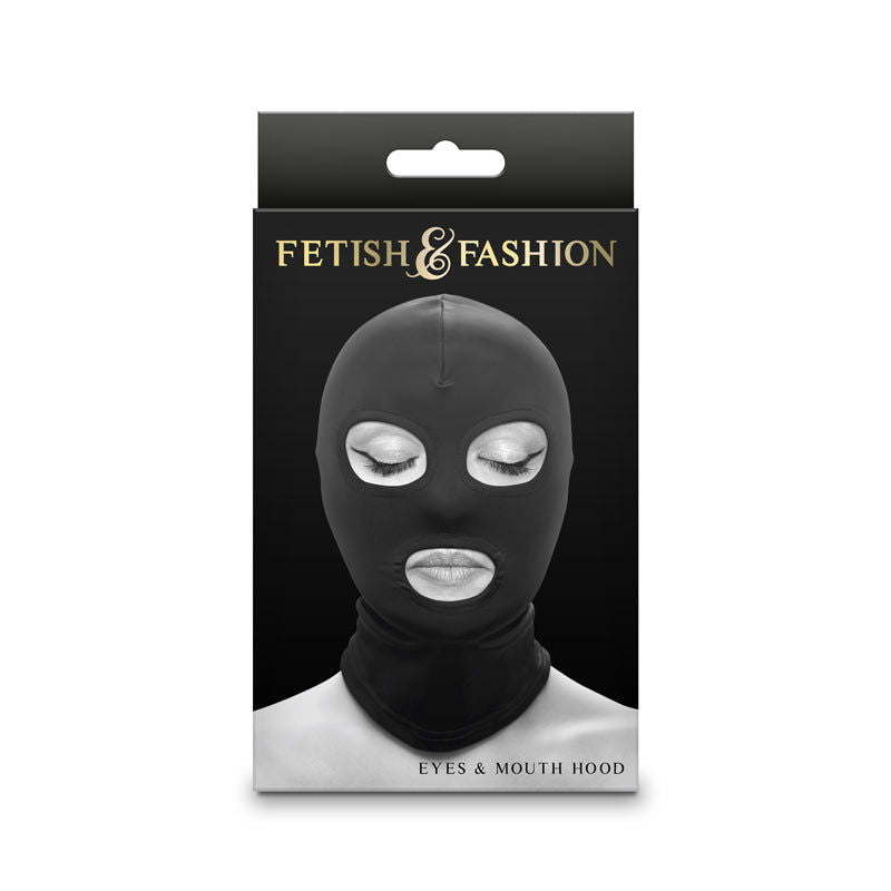 Fetish & Fashion Eyes & Mouth Hood - Black - Shhh...