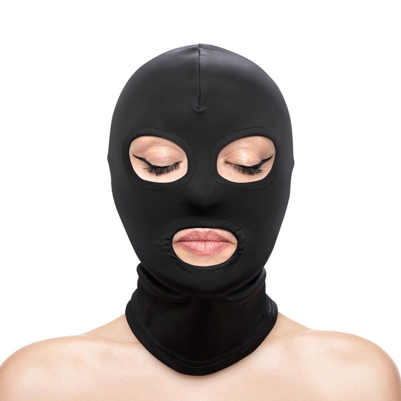 Fetish & Fashion Eyes & Mouth Hood - Black - Shhh...