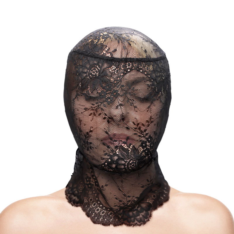 Fetish & Fashion Lace Veil Hood - Black - Shhh...