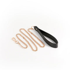 Fetish & Fashion Nyx Leash - Rose Gold with Black Hand Strap - Shhh...