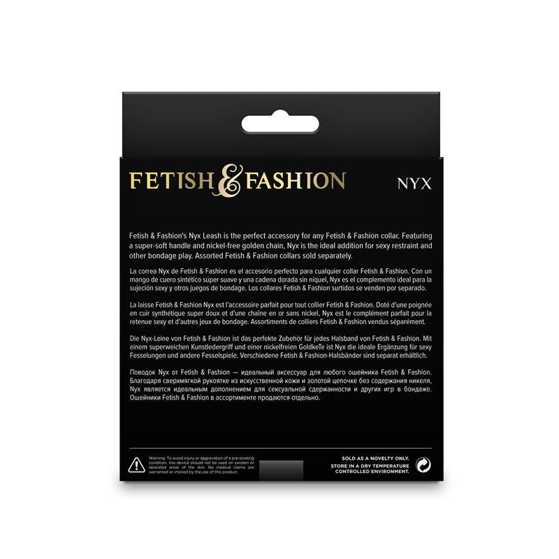 Fetish & Fashion Nyx Leash - Rose Gold with Black Hand Strap - Shhh...