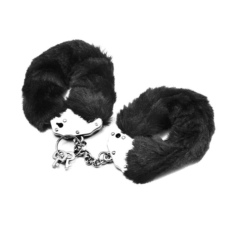 Fetish Pleasure Fluffy Hand Cuffs BLK - Shhh...