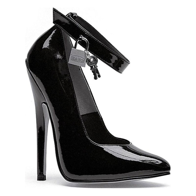 Fetish Pump w Lock and Key Black 6 inch heel - 3 sizes - Shhh...