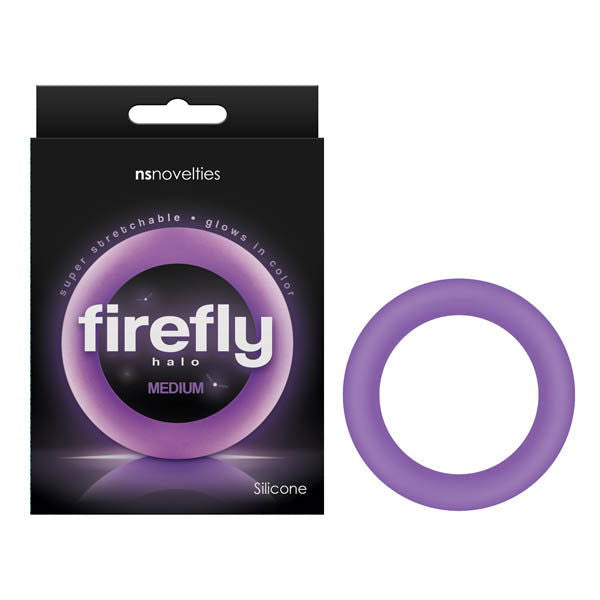 Firefly Halo - Glow In Dark Purple Medium 55 mm Cock Ring - Shhh...