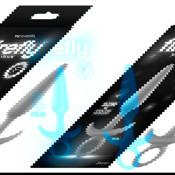 Firefly Prince Glow-in-the-Dark Silicone Butt Plug - Blue - Shhh...