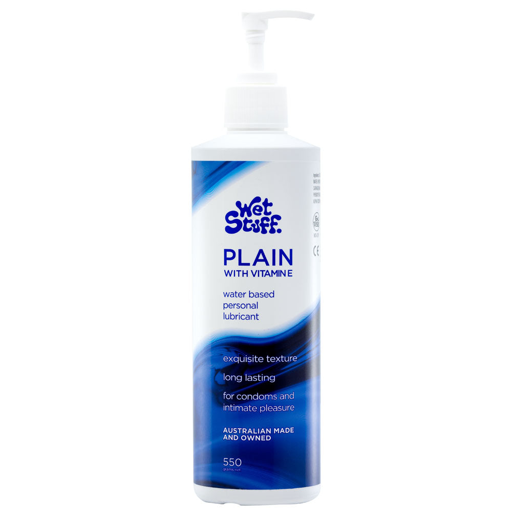 Wet Stuff PLAIN Vitamin E Charged Water Based Lubricant 550 grams Shhh Australia