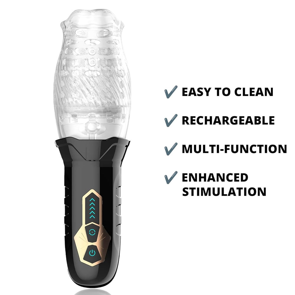 Adam & Eve Adam's Gawk Gawk Rotating Masturbator - Clear
