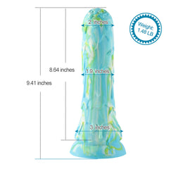 HiSmith Melting Snow Dildo with Kliclok - Blue 23.9 cm Dildo with Kliclok Machine Attachment