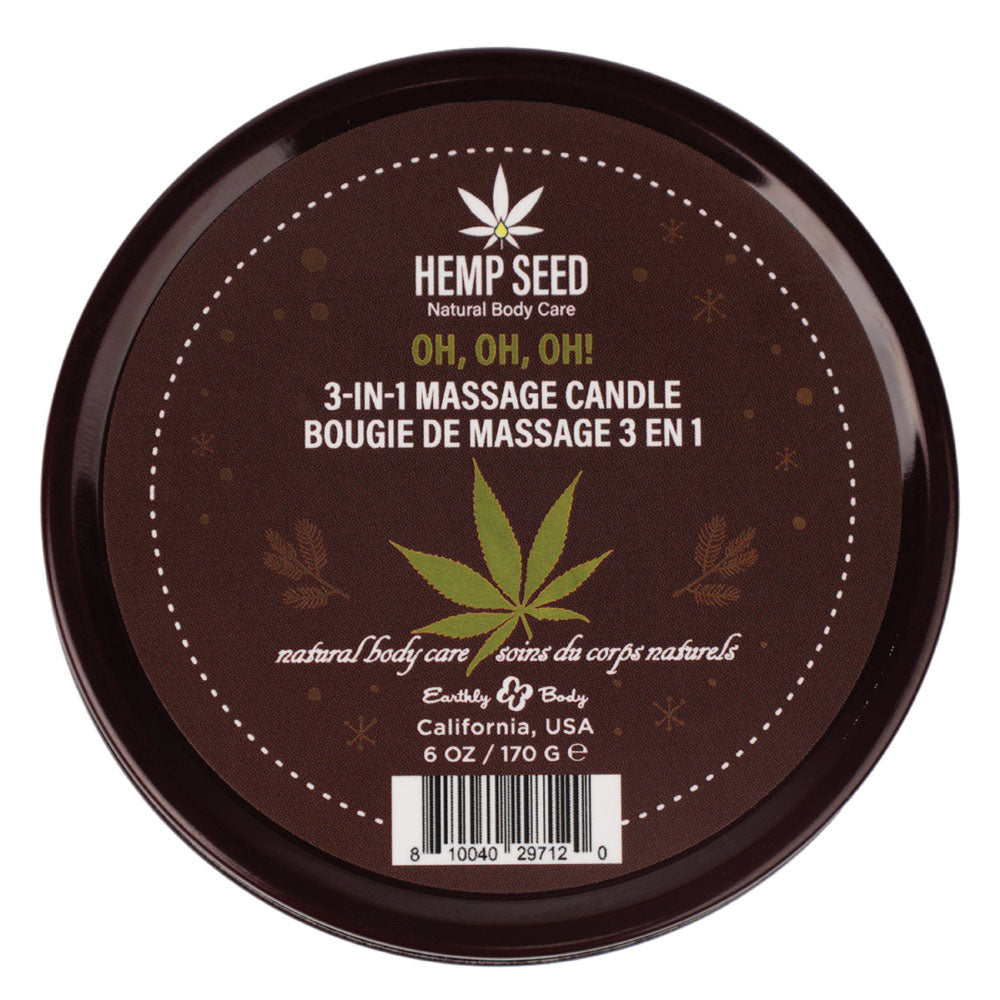 Hemp Seed 3-In-1 Massage Candle - Amber Musk, Warm Tobacco, Caramel Strands 170 g