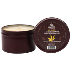 Hemp Seed 3-In-1 Massage Candle - Amber Musk, Warm Tobacco, Caramel Strands 170 g