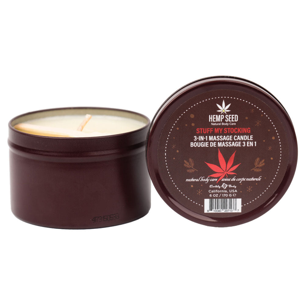 Hemp Seed 3-In-1 Massage Candle - Pomegranate, Charred Firewood, Brown Sugar 170 g