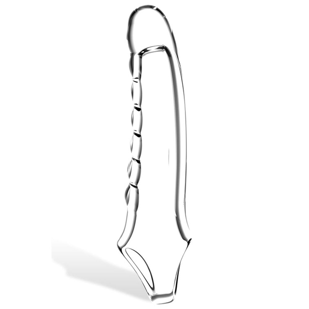 Adam & Eve Ridged Rider 2 Inch 50mm Penis Extension - Clear
