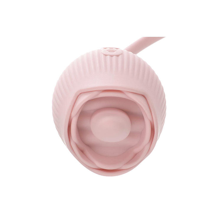 Adam & Eve THRUST & TICKLE Rose Vibrator -  USB Rechargeable Flickering Rose Stimulator with Thrusting Bullet