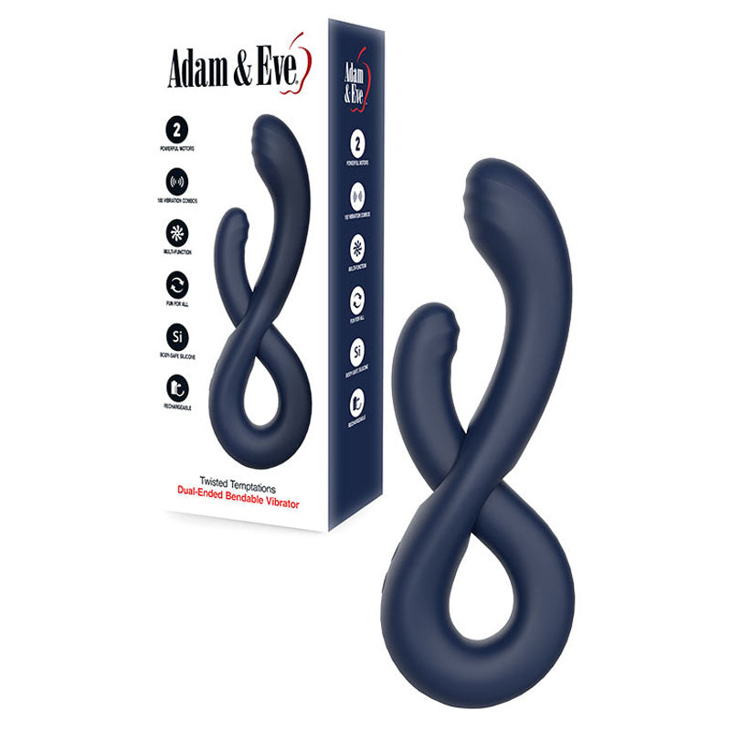 Adam & Eve TWISTED TEMPTATIONS 22.4 cm Bendable Vibe - Navy