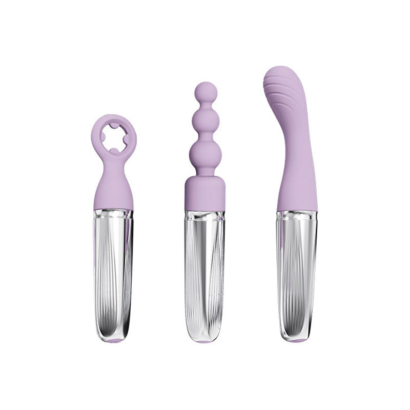 Adam & Eve SWEET DREAMS Lavender USB Rechargeable Massage Set with 8 Interchangeable Tips