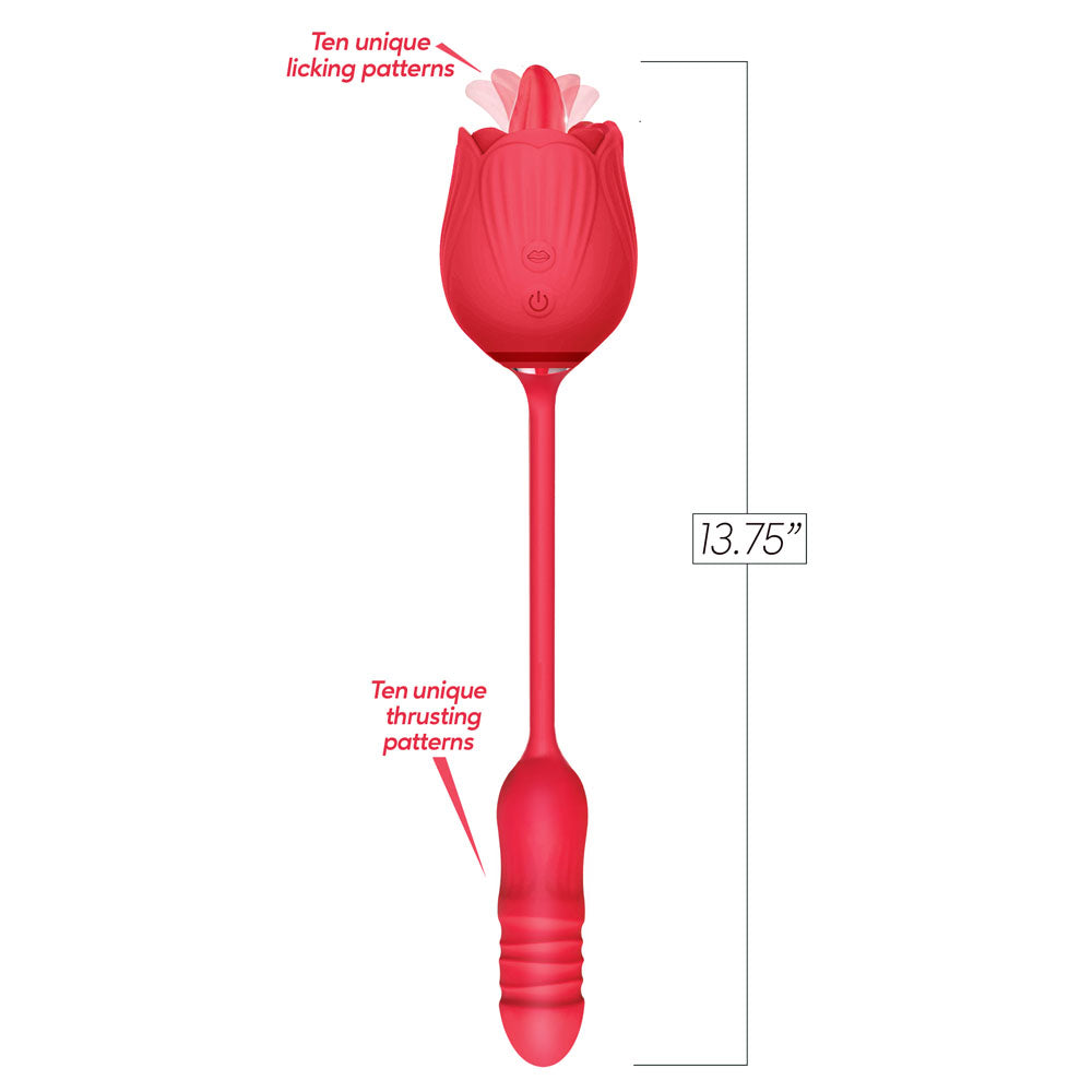 Wild Rose Lick & Thrust Dual Ended Vibe and Clit Stimulator