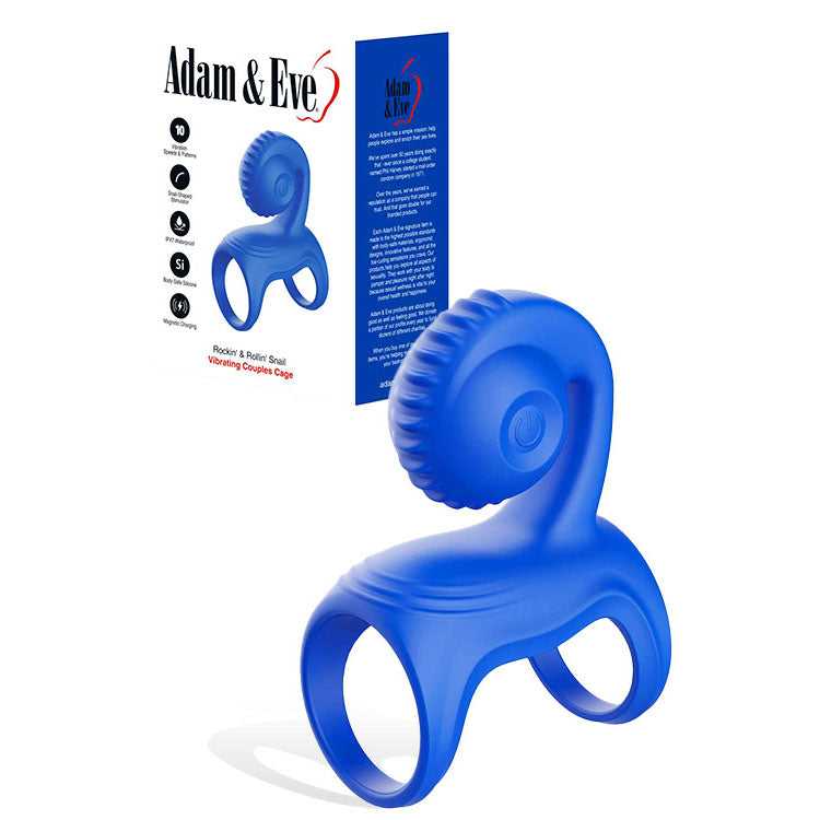 Adam & Eve ROCKIN & ROLLIN SNAIL -  USB Rechargeable Vibrating Couples Cage