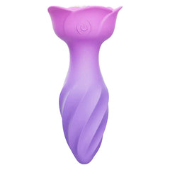 Adam & Eve ROTATING ROSE PLUG -  12 cm USB Rechargeable Rotating & Vibrating Butt Plug with Gem Base