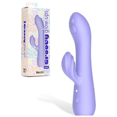 Adam & Eve GROOVY GLOW-UPS Wavie - Purple 16.5 cm USB Rechargeable Rabbit Vibrator
