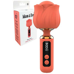 Adam & Eve RIZZY ROSE Mini Wand - Coral - Coral 12.7 cm USB Rechargeable Mini Massager Wand