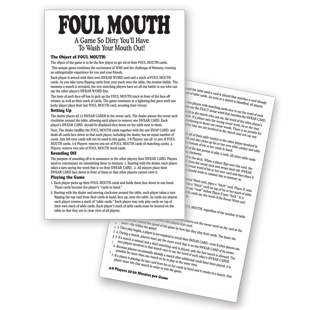 Foul Mouth card game