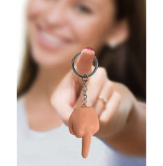 Super Fun Key Chain - Squishy FU Finger - Novelty Keychain