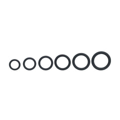 LEVELZ Classic Silicone Cock Ring Set of 6 - Black Cock Rings - Set of 6 Sizes
