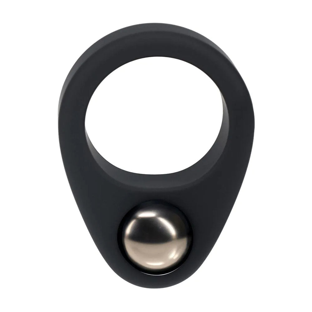 LEVELZ Single Weighted Ball Cock Ring - Black - Black Weighted Cock Ring
