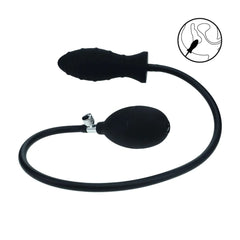 LEVELZ Ribbed Inflatable Anal Plug - Black Inflatable Butt Plug