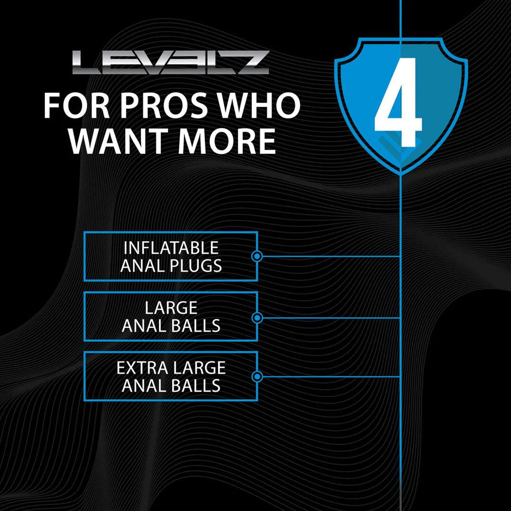 LEVELZ Beaded Inflatable Anal Plug - Black Inflatable Butt Plug