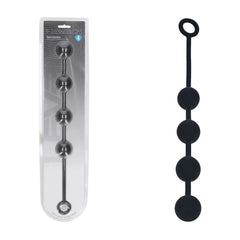 LEVELZ Round Silicone Anal Balls - L - 40mm - Black 40.5 cm Large Anal Beads