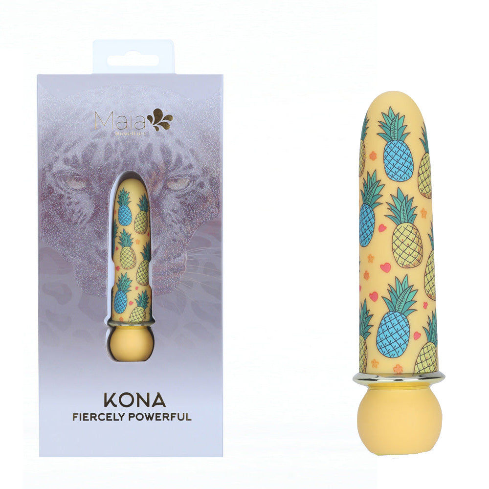 Maia KONA - Pineapple Yellow 10 cm USB Rechargeable Powerful Bullet