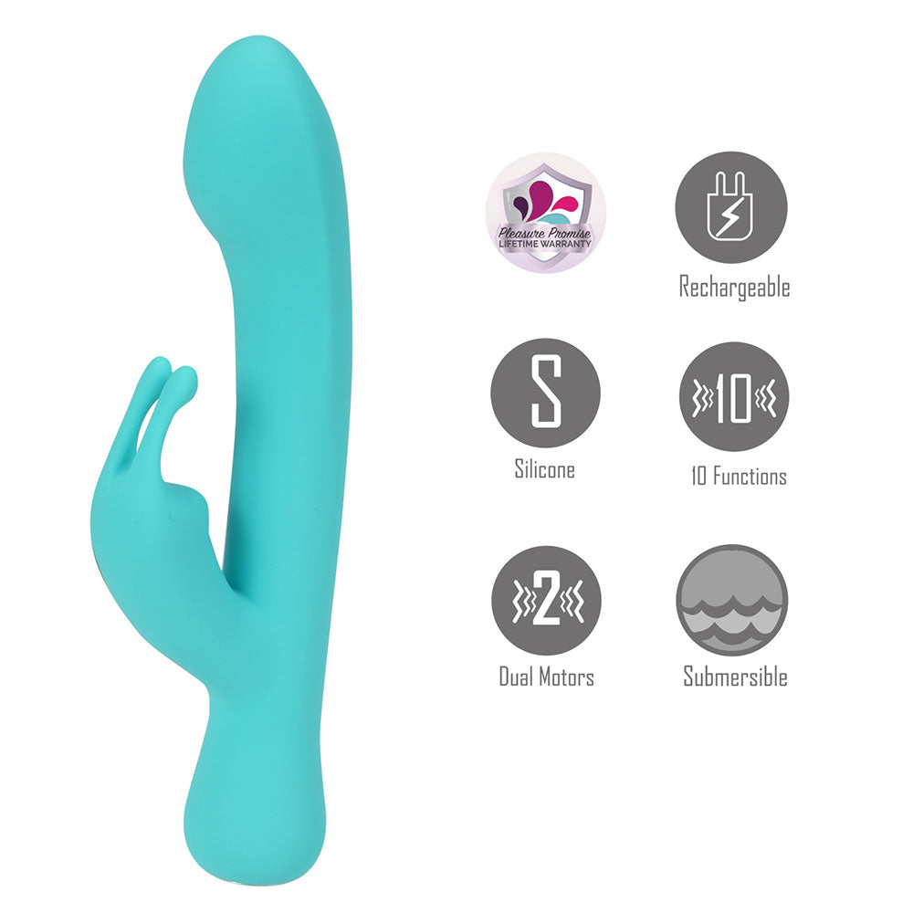 Maia ZARA Teal 17.1 cm USB Rechargeable Rabbit Vibrator