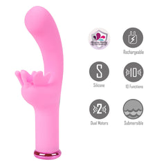 Maia MYLA 15.9 cm USB Rechargeable Butterfly Vibrator - PINK